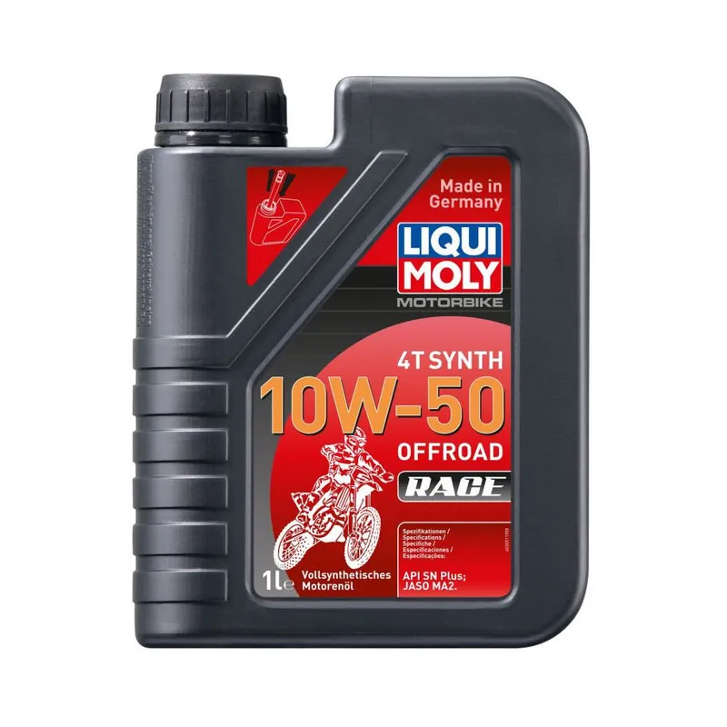 Olej silnikowy syntetyczny do motocykli Liqui Moly 10W50 Offroad Race 4T 4 litry Nowość