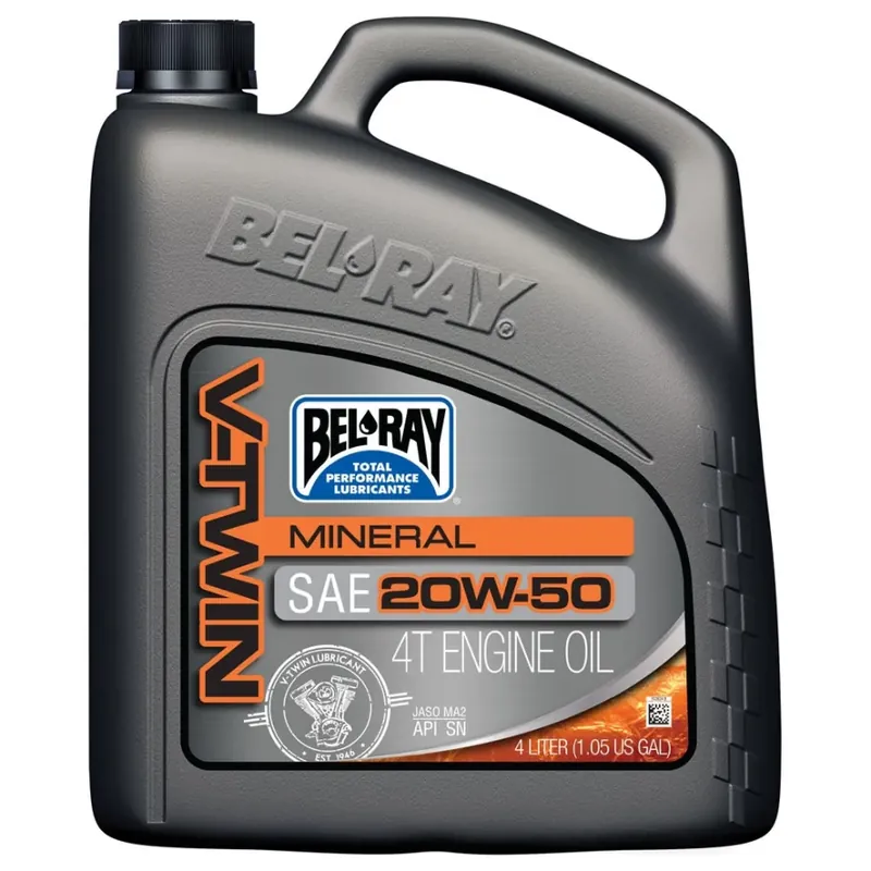 Dostępne od ręki Olej silnikowy mineralny Bel-Ray V-Twin Mineral 4T 20W-50 4L