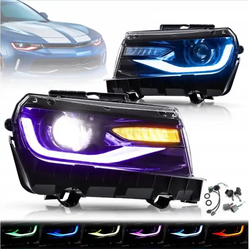 CHEVROLET CAMARO LIFT 2014-2015 LAMPA LAMPY PRZEDNIE LED VLAND RGB EUROPA Łatwy zwrot